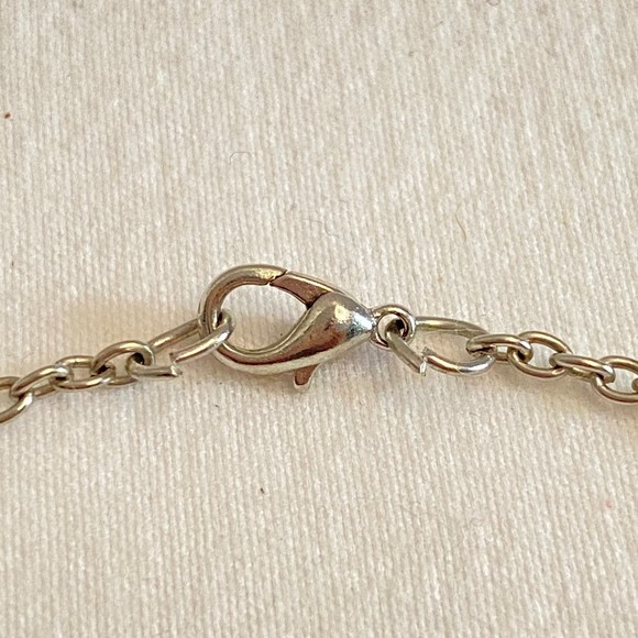 Owl Pendant Necklace Faux Turquoise Belly Silver Tone Black Stone Eyes - Picture 8 of 8